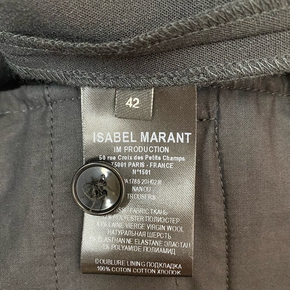 Isabel Marant Nanou Stirrup Wool-Blend Pants Size 42/US 10 Black - Picture 10 of 11